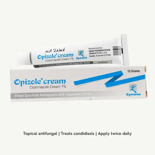 Opizole 1% Clotrimazole Broad Spectrum Antimycotic & Fungicidal Cream, 15g