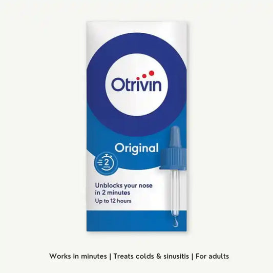 Otrivin 0.1% Adult Nasal Drops For Fast Effective Nasal Congestion Relief, 10ml