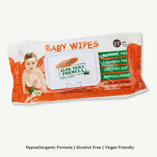 Palmer's Hypoallergenic Baby Wipes with Aloe Vera and Chamomile Extracts, 72 wipes