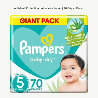 compare product Pampers Size 5 Baby-Dry Diapers 11-16kg, 70 Pieces