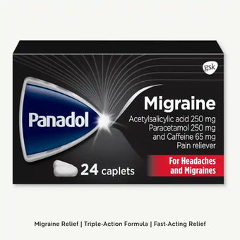 compare product Panadol Migraine For Severe Migraine And Headaches, 24 Tablets