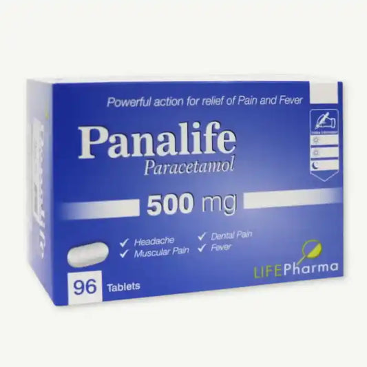 Panalife 500mg Paracetamol for Fever & Pain Relief, 96 Tablets