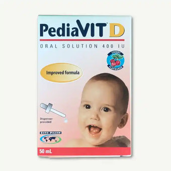compare product Pediavit 400 IU Vitamin D Liquid Supplement Cherry Flavor for Babies, 50ml