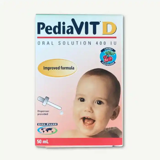 Pediavit 400 IU Vitamin D Liquid Supplement Cherry Flavor for Babies, 50ml