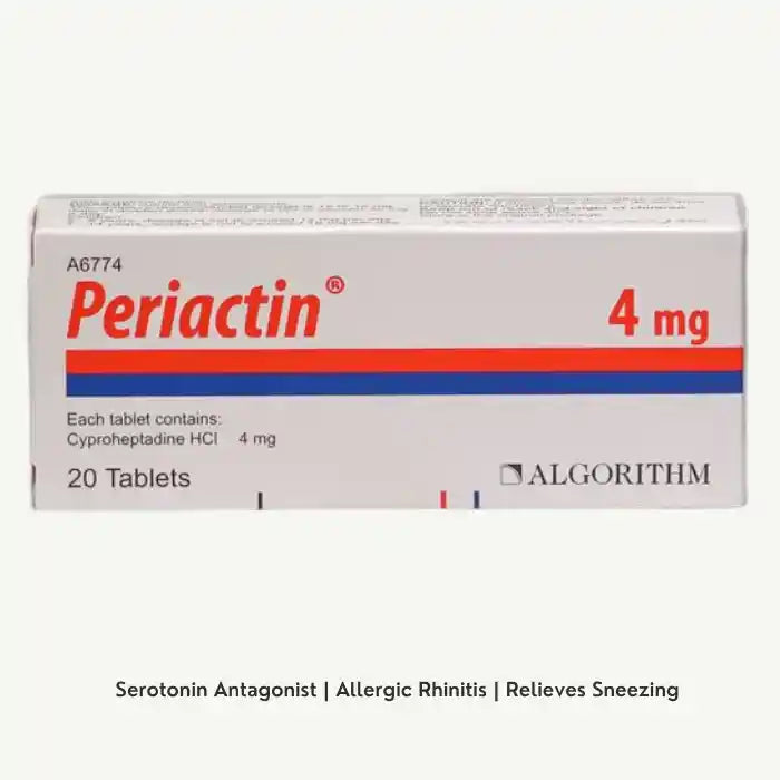 Periactin 4mg Cyproheptadine HCL, 20 Tablets