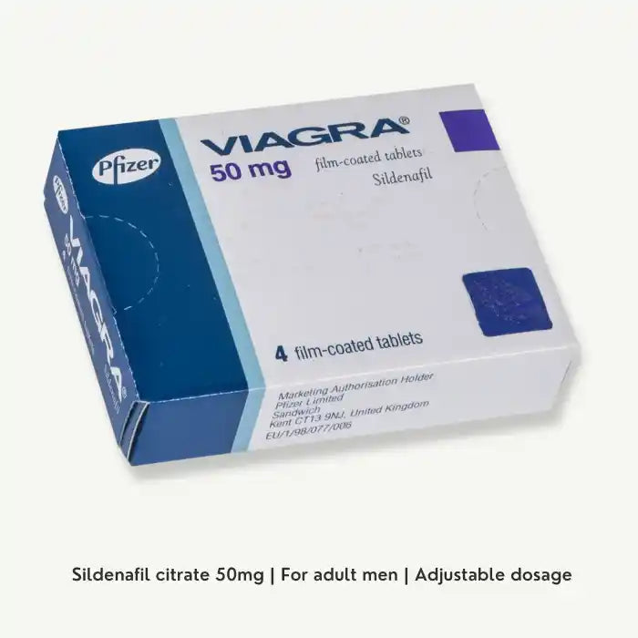 Pfizer Viagra 50mg Sildenafil Film Coated Tablets 4 Tablets