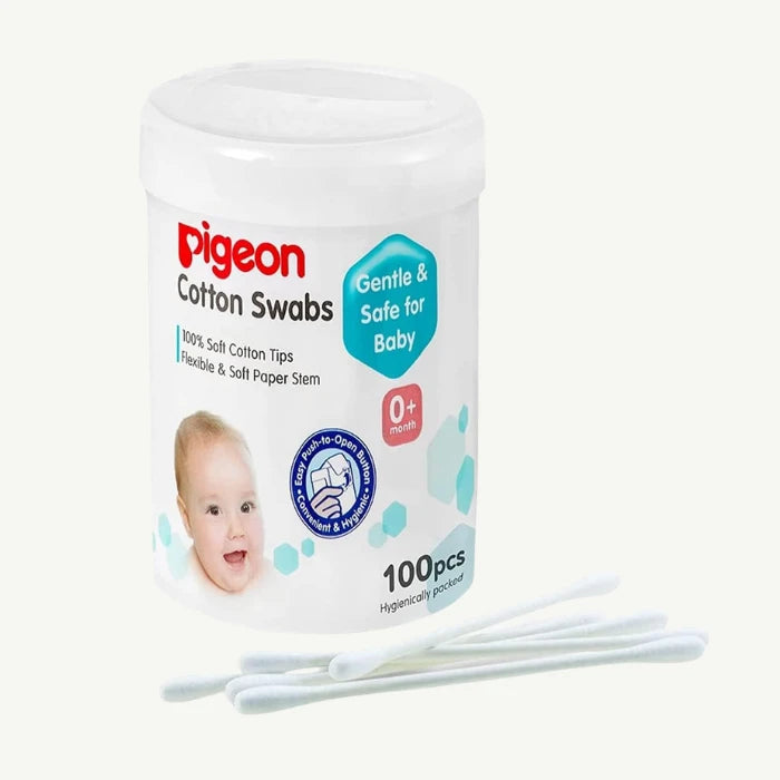 Pigeon Baby Cotton Swabs (0+ Months), 100 Pieces