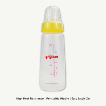 compare product Pigeon Slow Flow White & Yellow 200ml Glass Nursing Bottle with Peristaltic Nipple, 1 Piece
