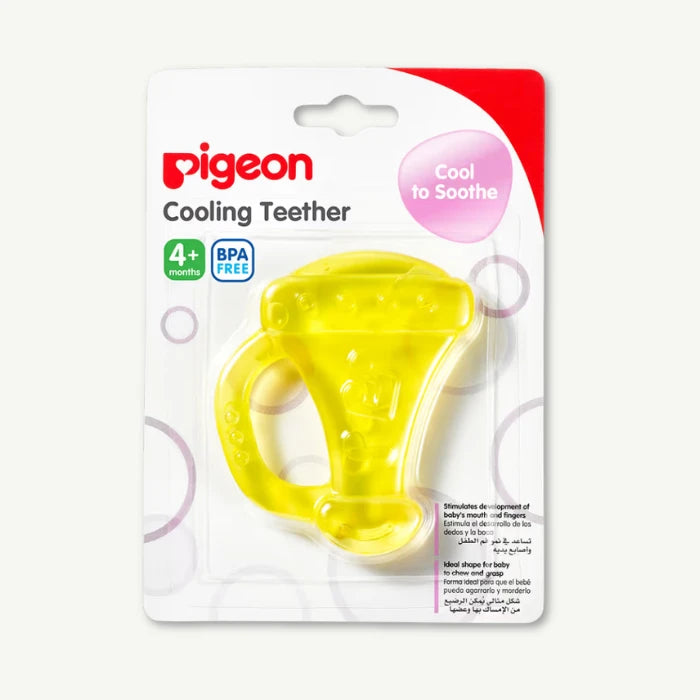 Pigeon Yellow Trumpet Shape Cooling Teether (4+ Months), 1 Piece