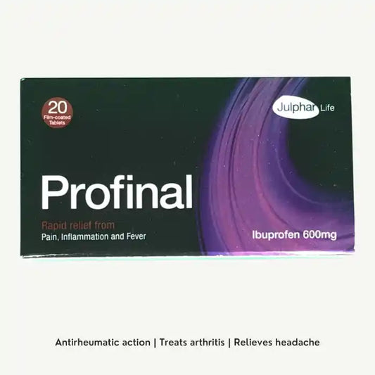 Profinal 600mg Ibuprofen for Relieving Pain, Inflammation & Fever, 20 Tablets