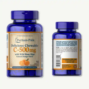 compare product Puritan's Pride Chewable Vitamin C 500 mg with Rose Hips 90 Tablets