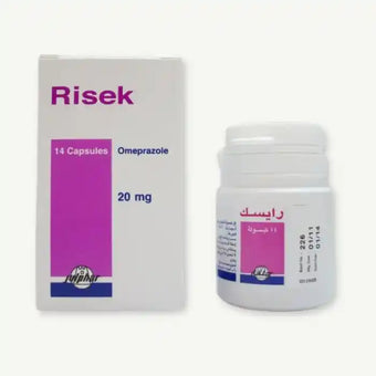 compare product Risek 20mg Omeprazole, 14 Capsules