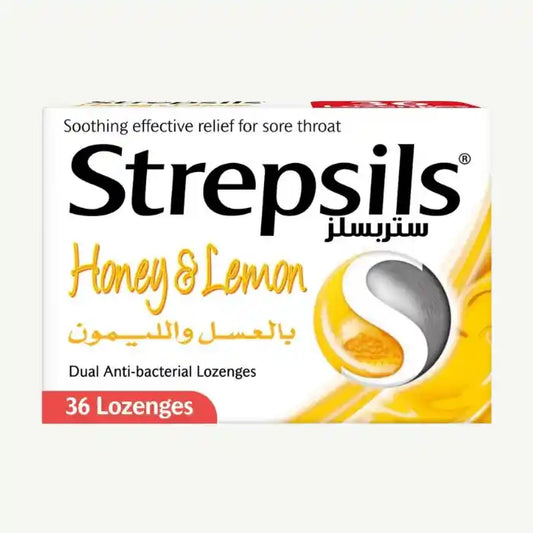 Strepsils Honey & Lemon Soothing Effective Relief Lozenges for Sore Throats, 36 Lozenges