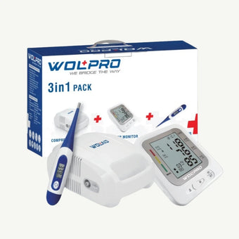 compare product Wolpro 3-In-1 Pack (Compressor Nebulizer + Arm BP Monitor + Digital Thermometer)