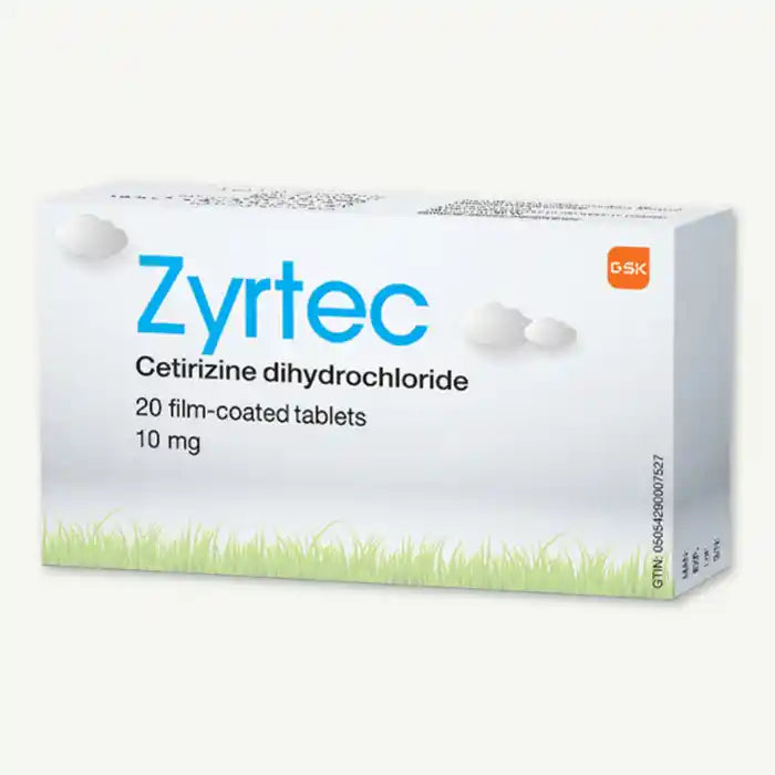 Zyrtec Cetirizine Dihydrochloride 20 Film - Coated Tablets, 10mg